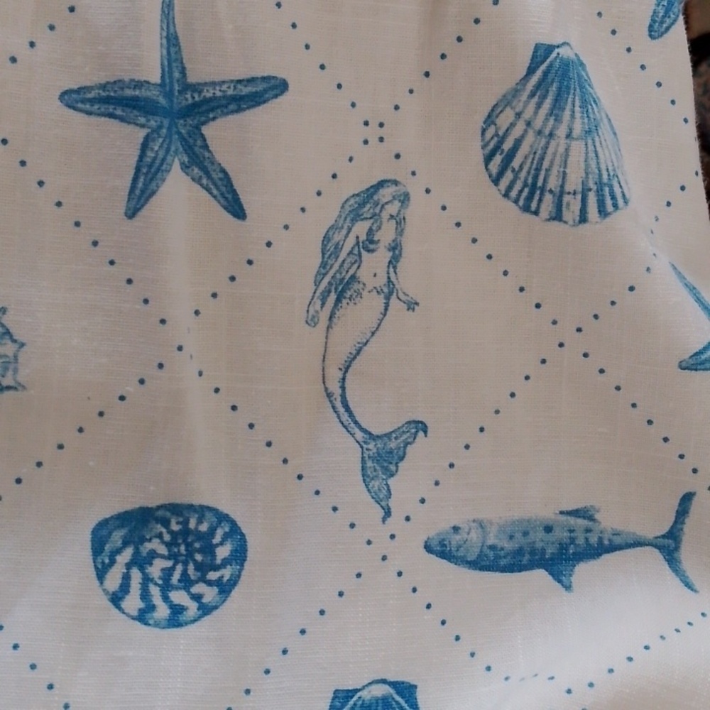 Nautical Dress Coastal Large Resort Cruise Beachy Cottage Cotton Linen New - Picture 5 of 9